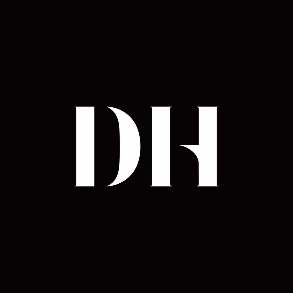 modello di design del logo iniziale della lettera del logo dh vettore