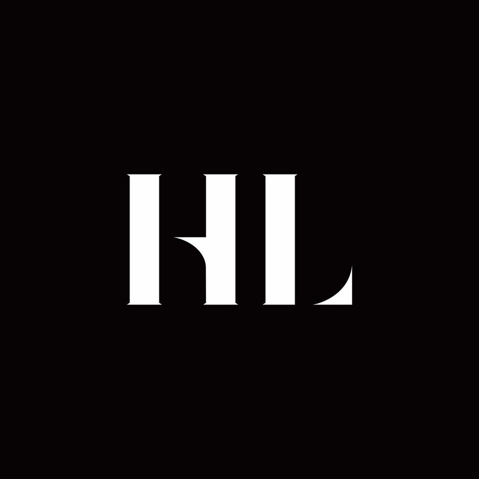 modello di progettazione del logo iniziale della lettera del logo hl vettore
