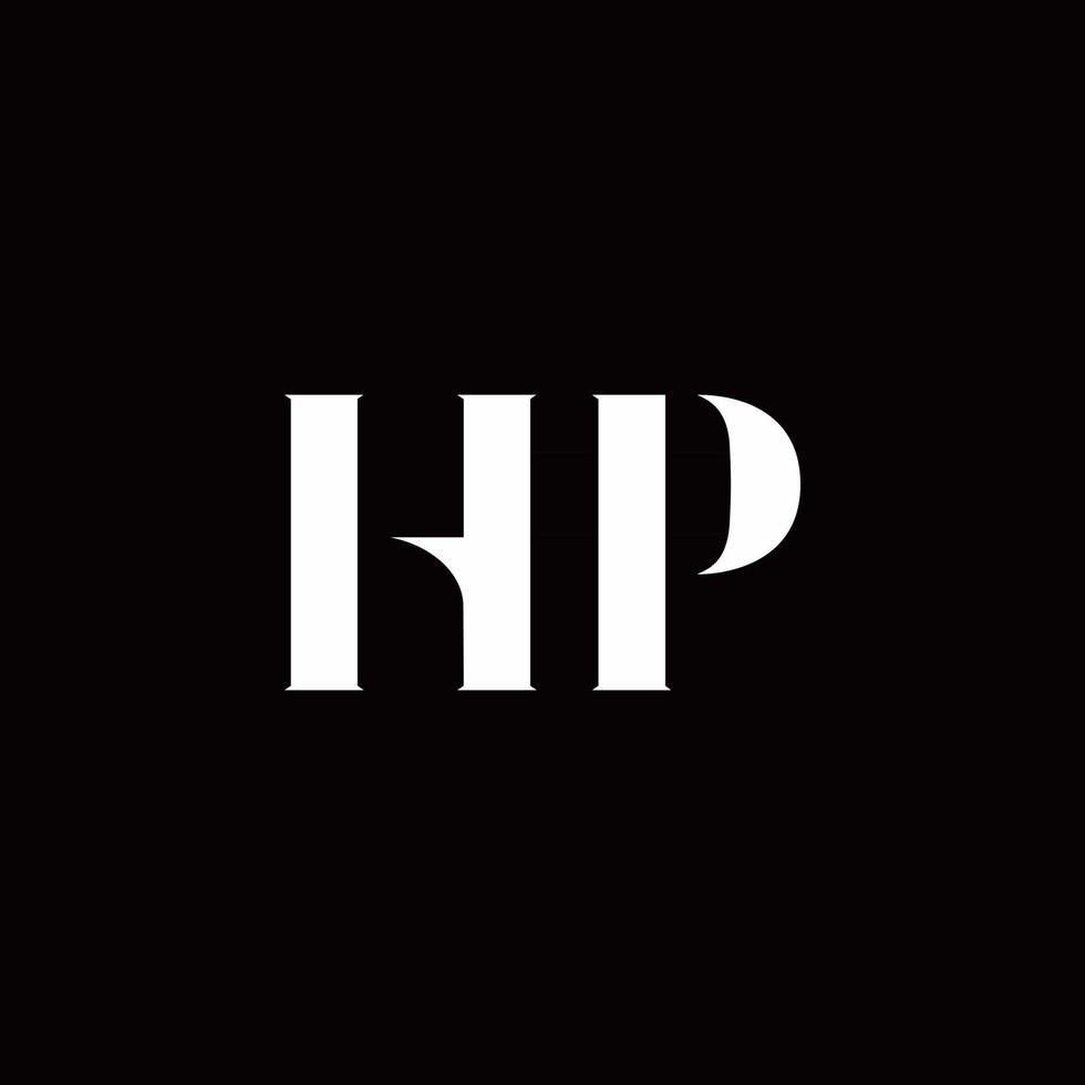 modello di progettazione del logo iniziale della lettera del logo hp vettore