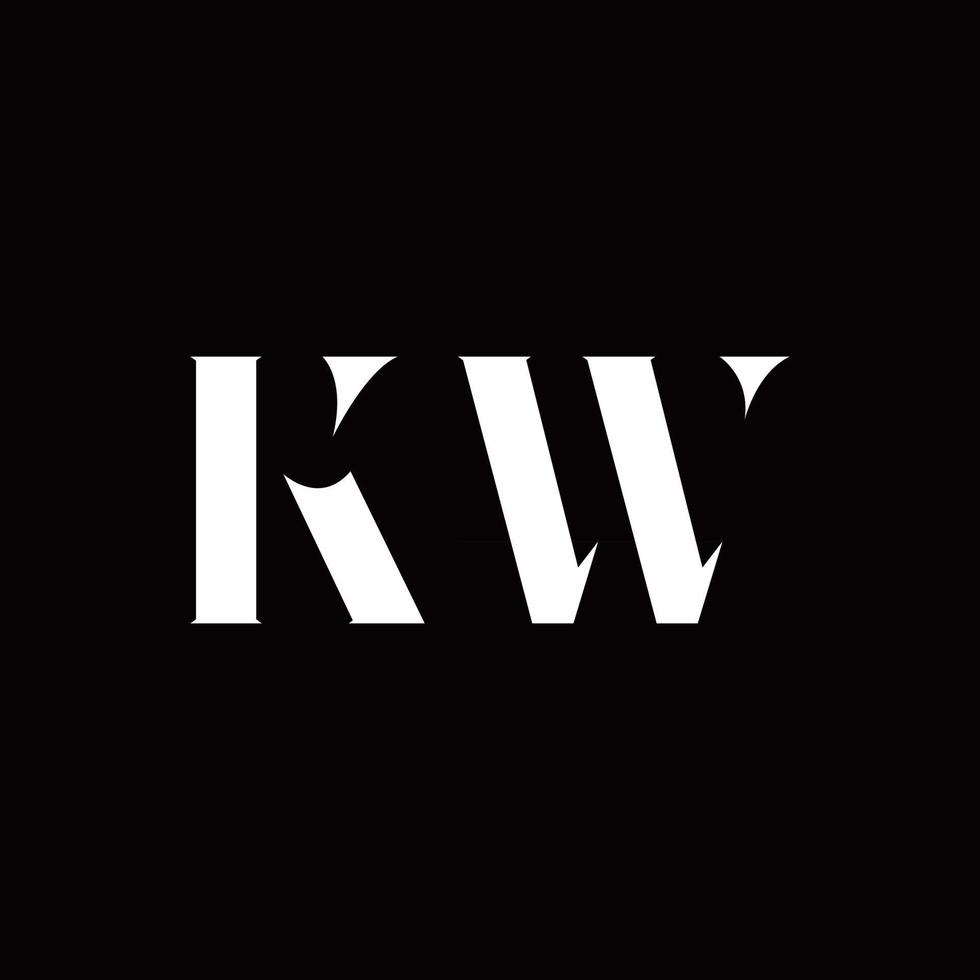 modello di progettazione del logo iniziale della lettera del logo kw vettore