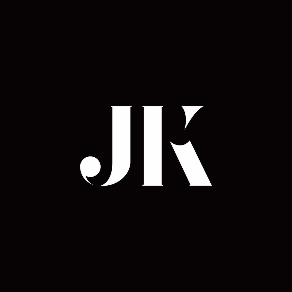 modello di design del logo iniziale della lettera del logo jk vettore