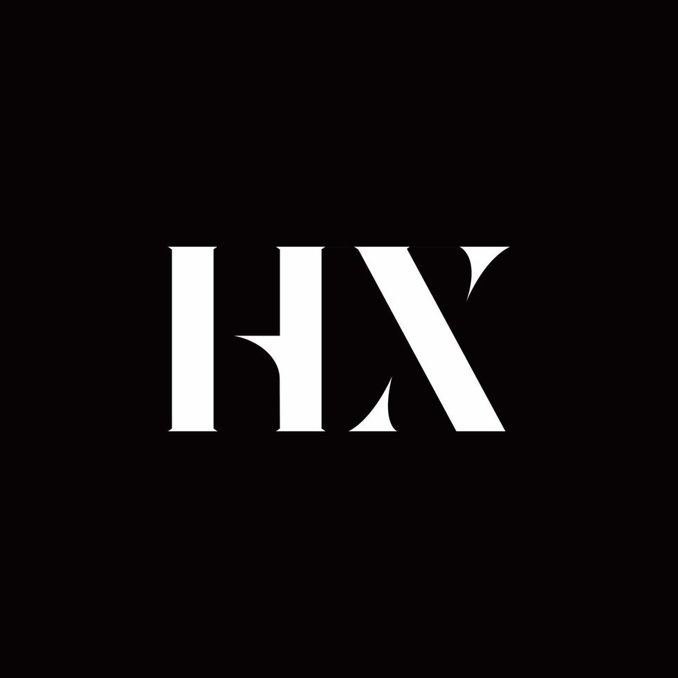 modello di progettazione del logo iniziale della lettera del logo hx vettore