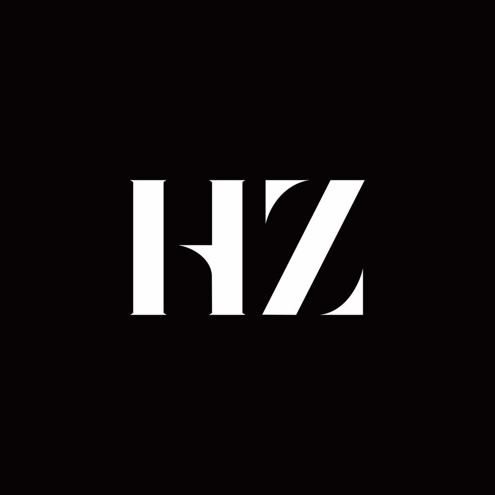 modello di design del logo iniziale della lettera del logo hz vettore