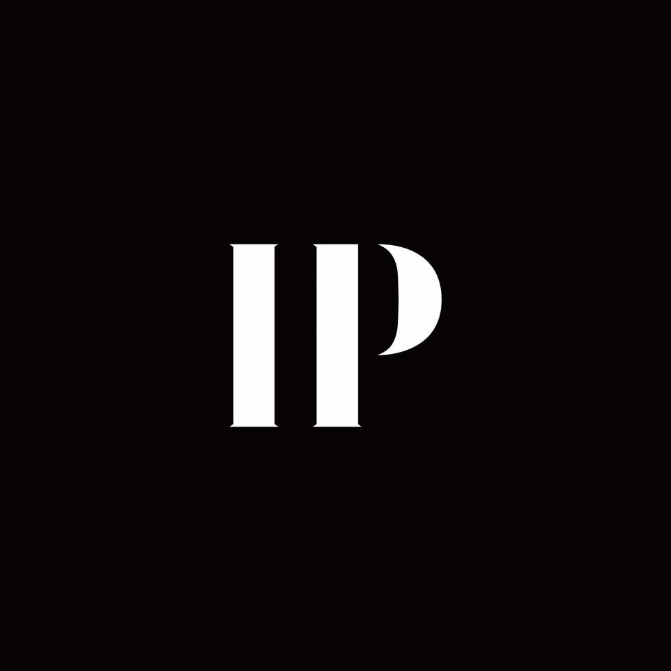 modello di progettazione del logo iniziale della lettera del logo ip vettore
