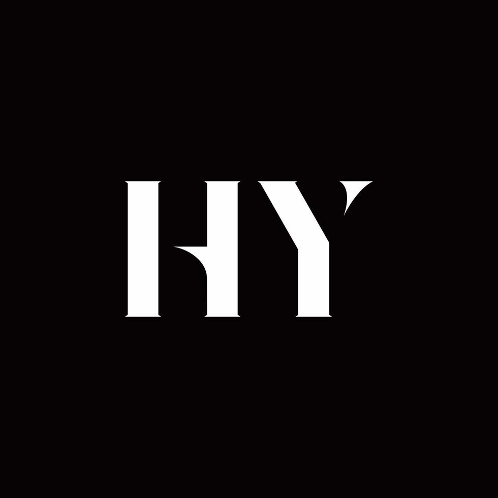 modello di design del logo iniziale della lettera del logo hy vettore