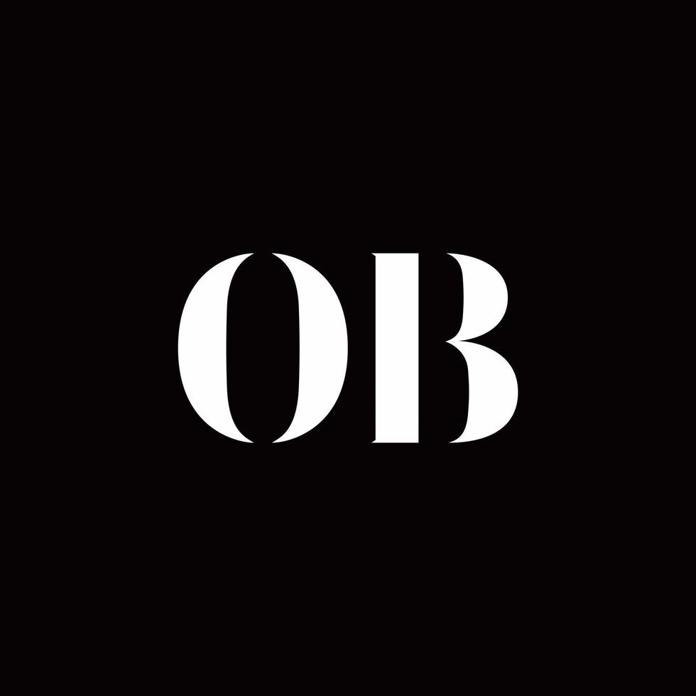 modello di design del logo iniziale della lettera del logo ob vettore