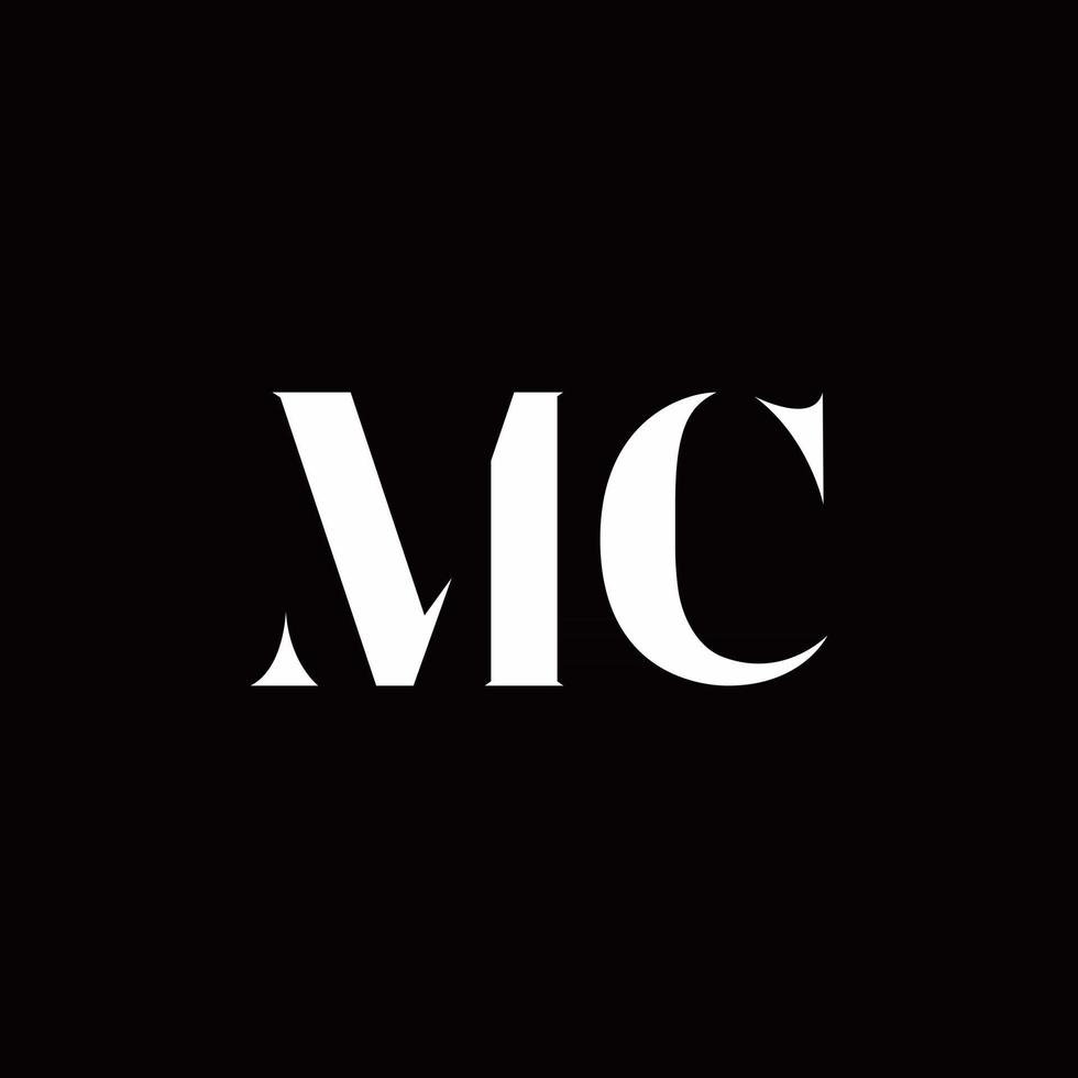 modello di progettazione del logo iniziale della lettera del logo mc vettore