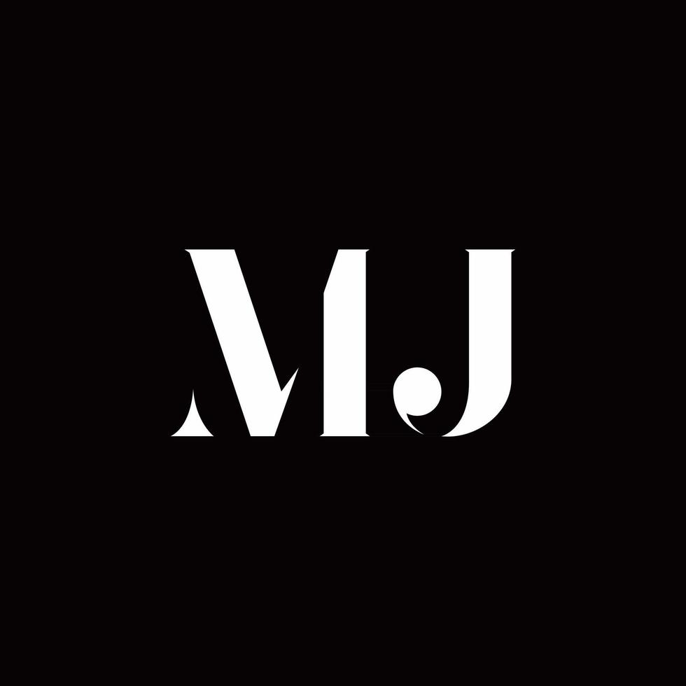 modello di progettazione del logo iniziale della lettera del logo mj vettore