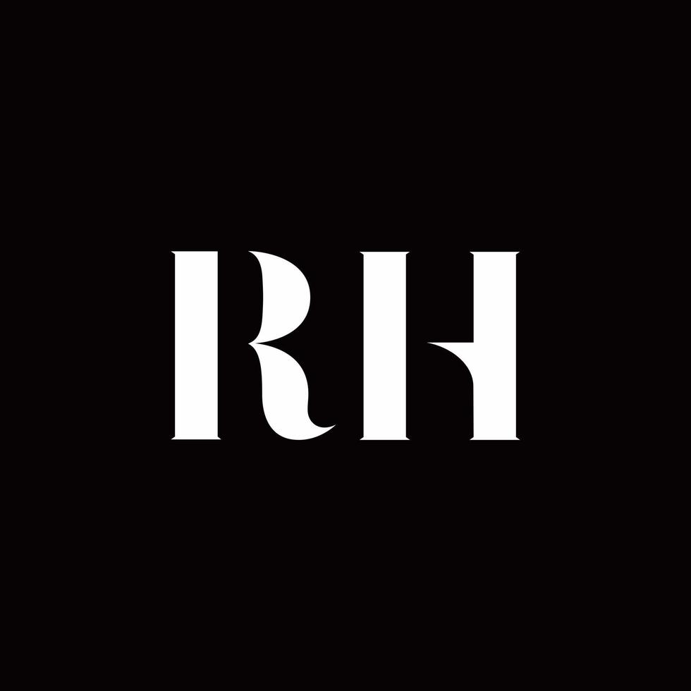 modello di design del logo iniziale della lettera del logo rh vettore