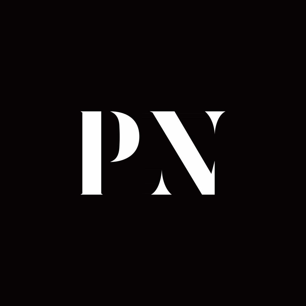 modello di progettazione del logo iniziale della lettera del logo pn vettore