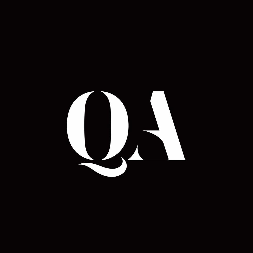 modello di progettazione del logo iniziale della lettera del logo qa vettore