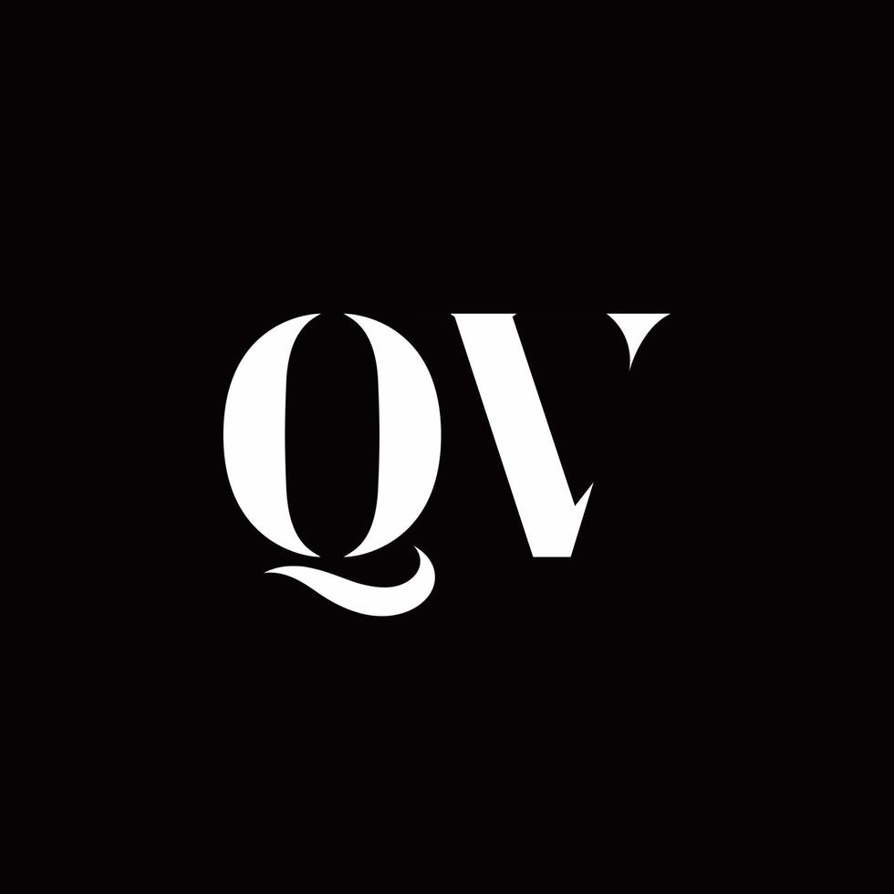 modello di progettazione del logo iniziale della lettera del logo qv vettore