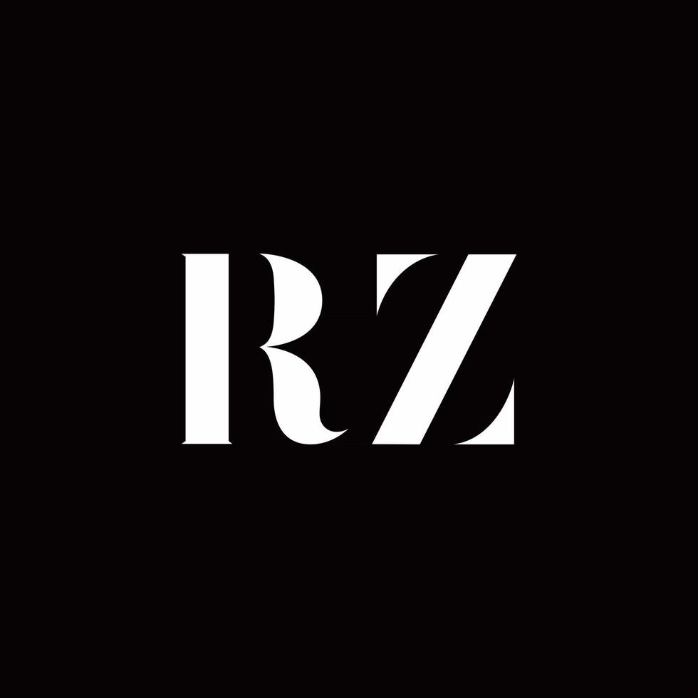 modello di design del logo iniziale della lettera del logo rz vettore