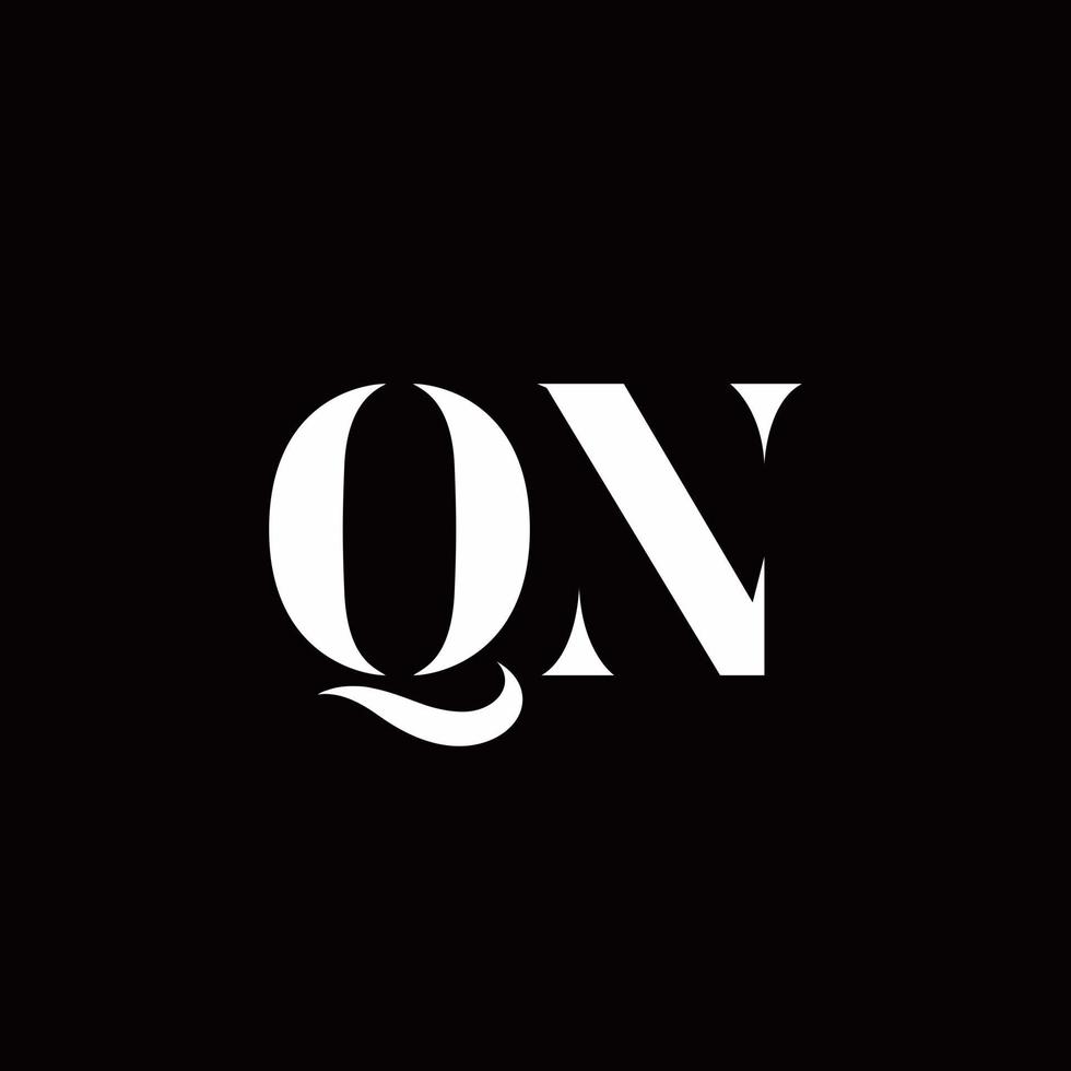 qn logo lettera modello di progettazione del logo iniziale vettore