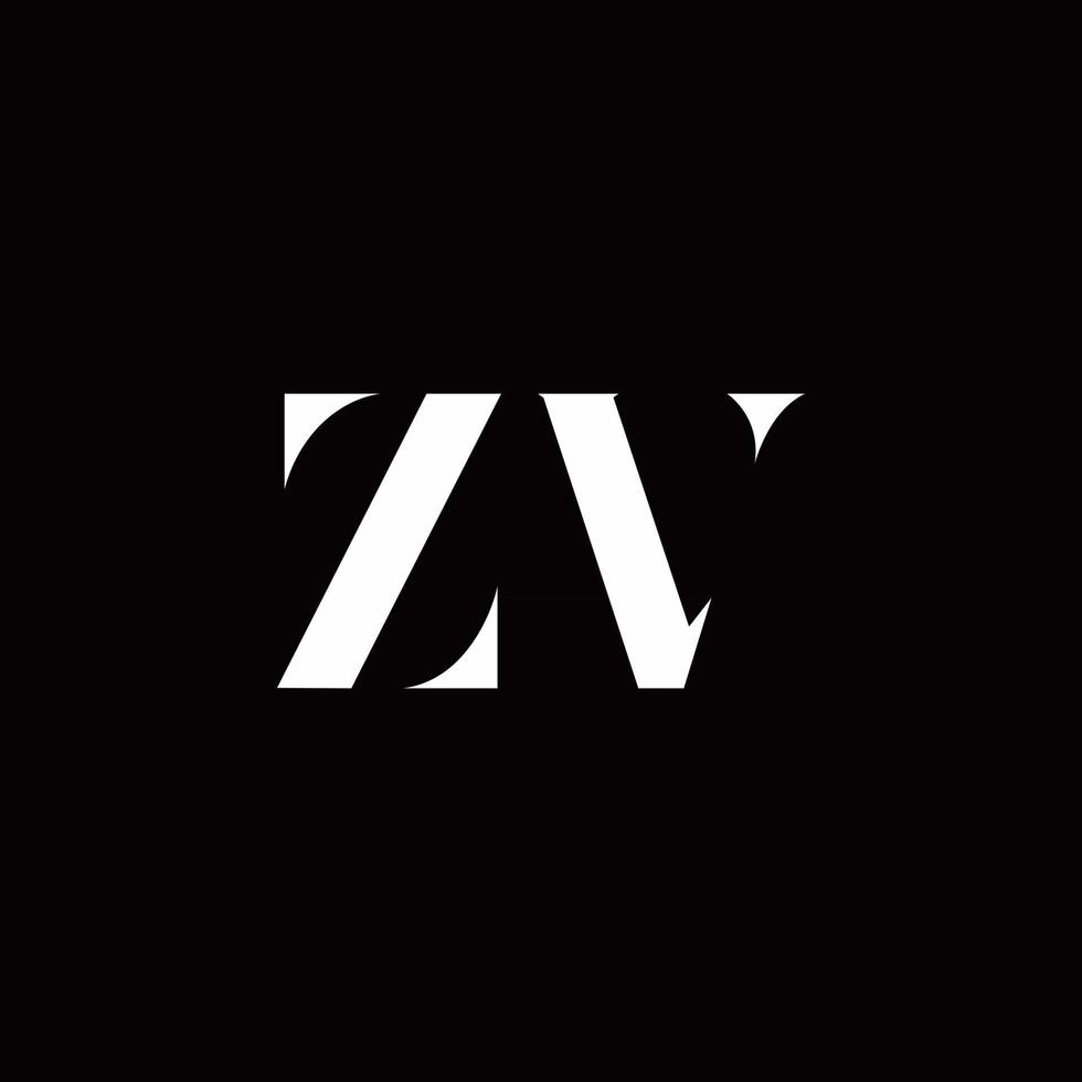 modello di progettazione del logo iniziale della lettera del logo zv vettore