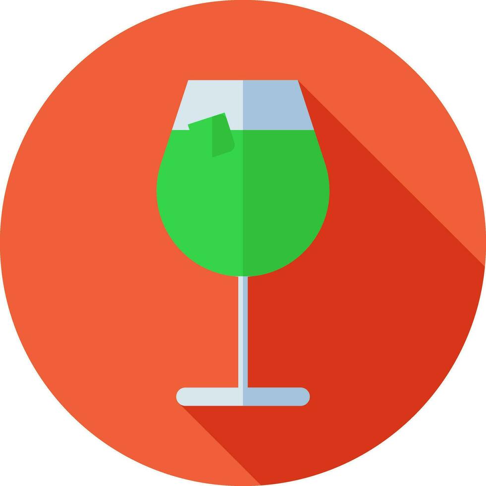 piatto stile freddo bevanda bicchiere icona nel verde colore. vettore