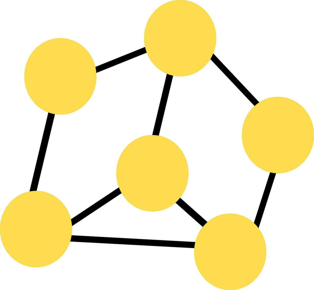 giallo networking connessione su bianca sfondo. vettore