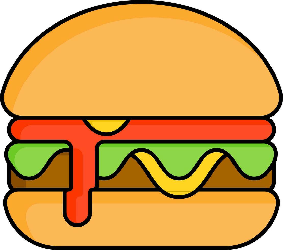 vettore illustrazione di colorato hamburger icona.