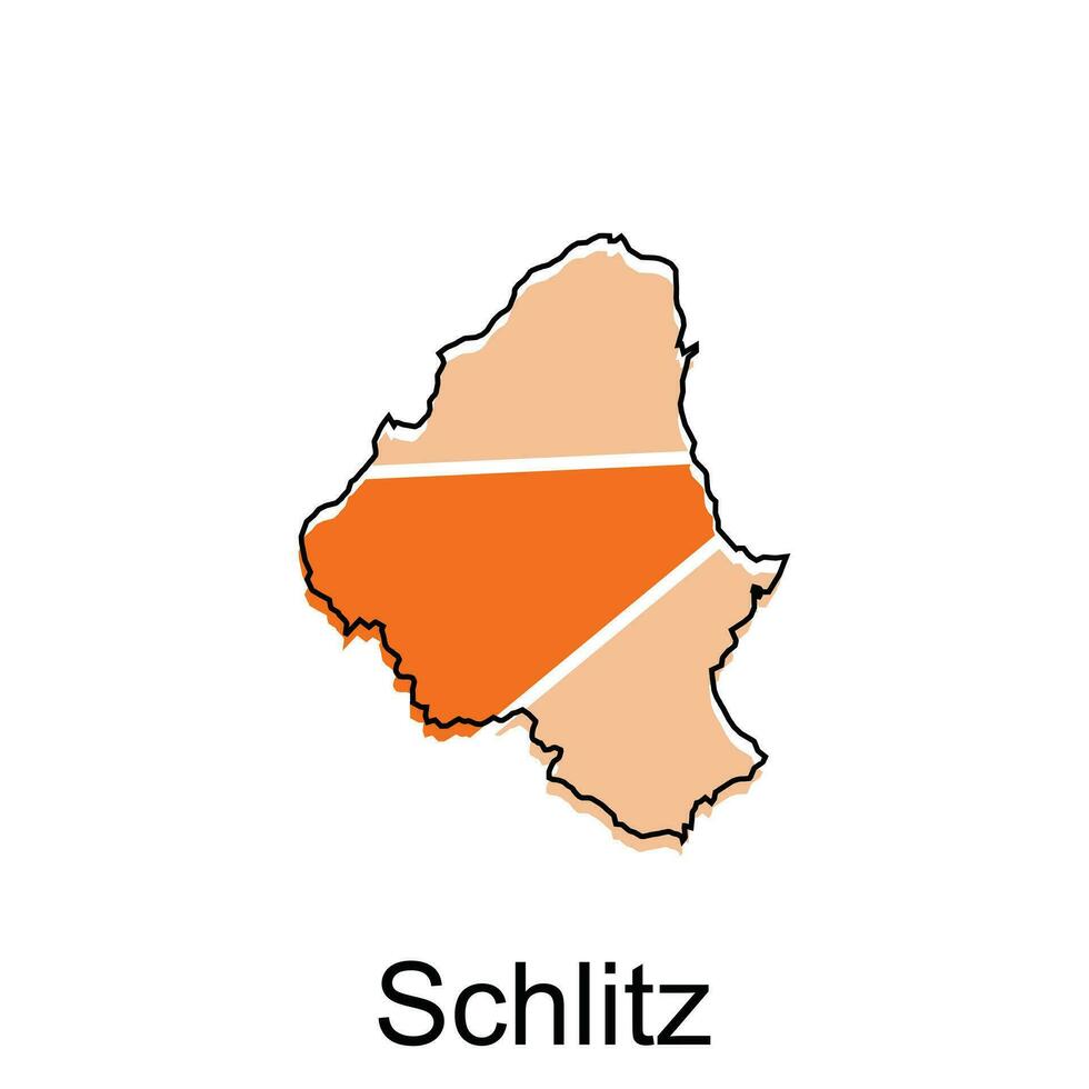 schlitz città carta geografica illustrazione. semplificato carta geografica di Germania nazione vettore design modello