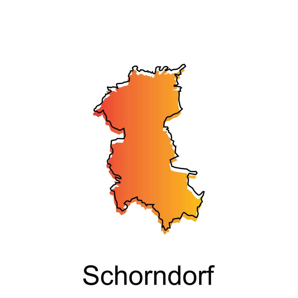 vettore carta geografica di schorndorf colorato moderno schema disegno, mondo carta geografica nazione vettore illustrazione design modello
