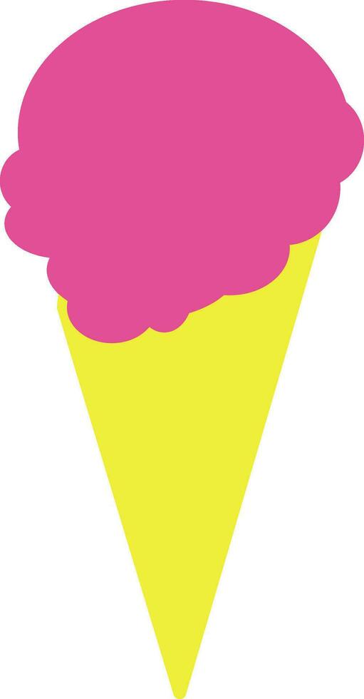 cono ghiaccio crema nel rosa e giallo colore. vettore