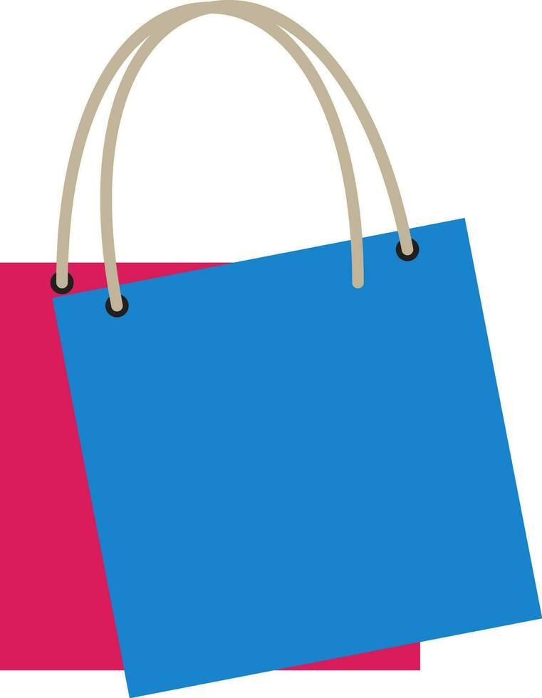piatto stile rosa e blu shopping borse design. vettore