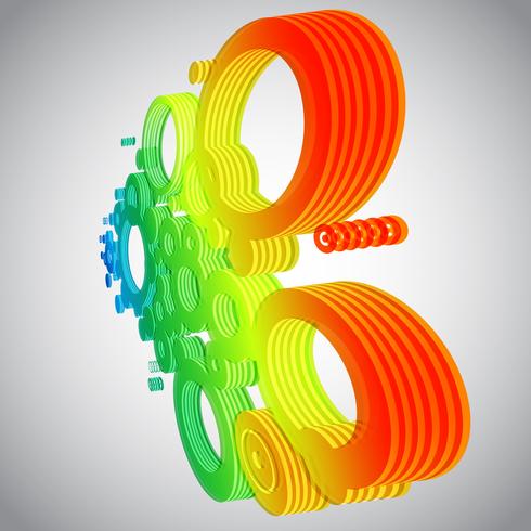 Cerchi colorati in prospettiva vettore