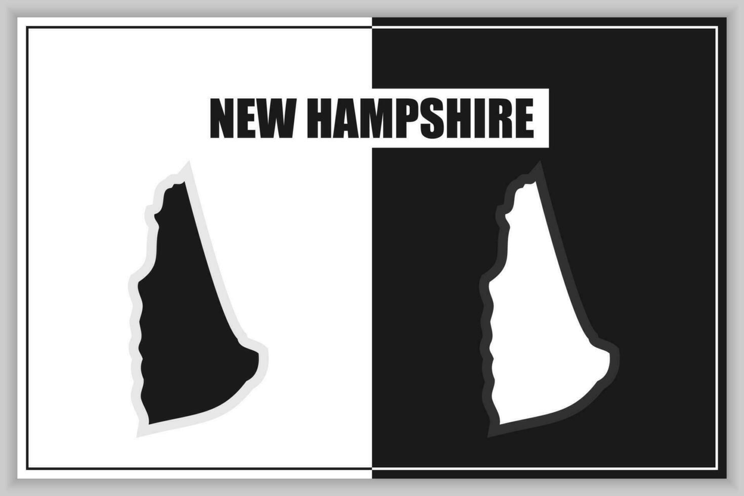 piatto stile carta geografica di stato di nuovo hampshire, Stati Uniti d'America. nuovo Hampshire schema. vettore illustrazione