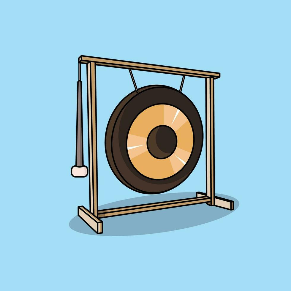 il illustrazione di tradizionale gong vettore