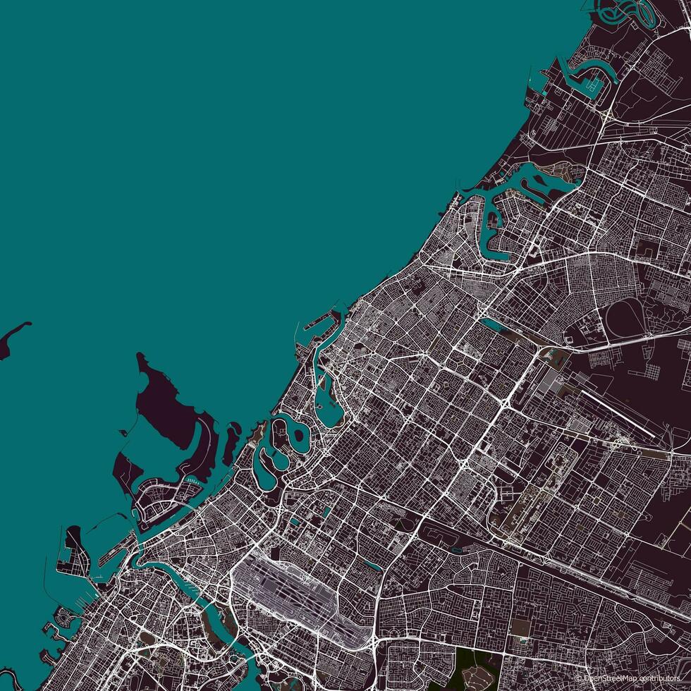 vettore città carta geografica di sharjah - unito arabo Emirates