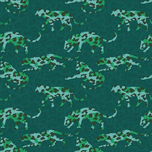 Seamless pattern esotico con sagome astratte di animali. vettore