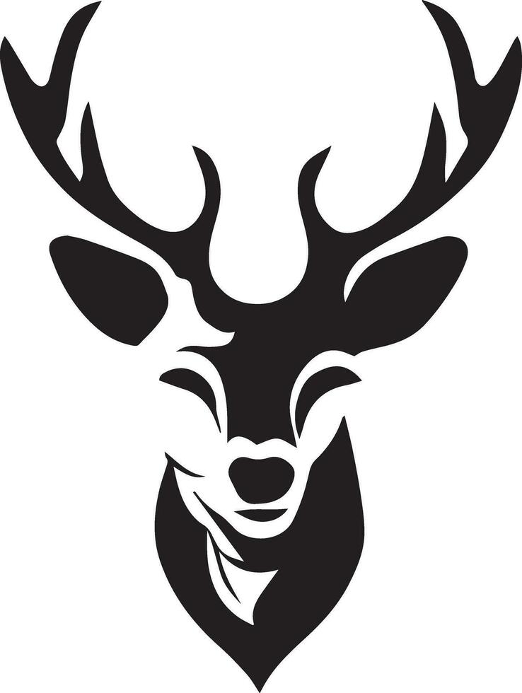 cervo viso vettore silhouette illustrazione nero colore