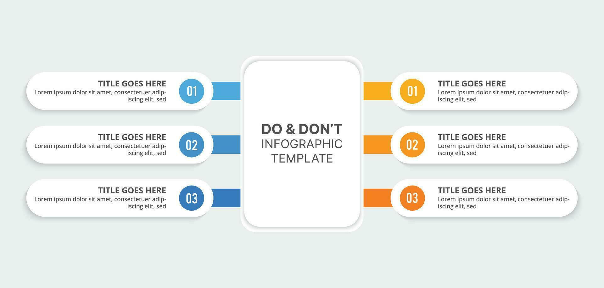 dos e non fare, confronto grafico Infografica modello design vettore