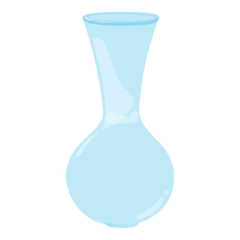 carino trasparente blu bicchiere fiore vaso, barattolo. isolato su bianca sfondo, piatto disegno, eps10 vettore