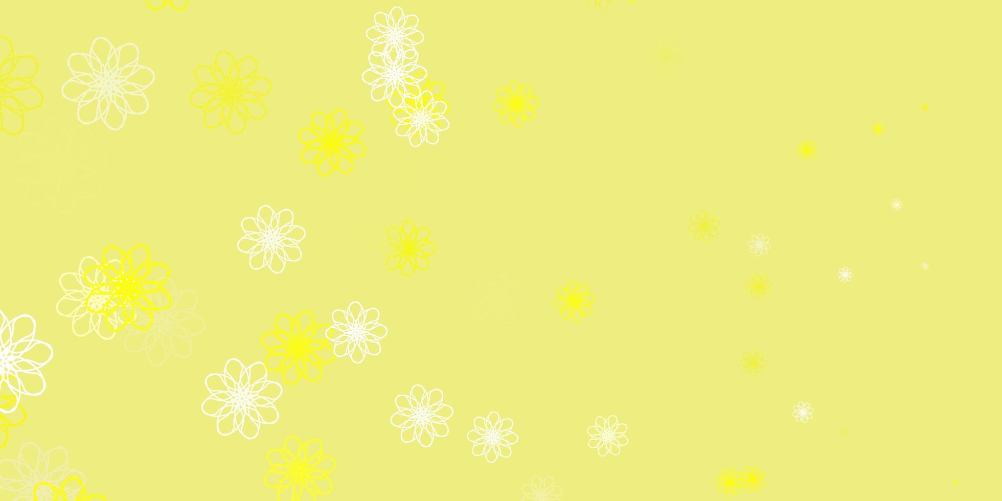 layout naturale vettoriale giallo chiaro con fiori.