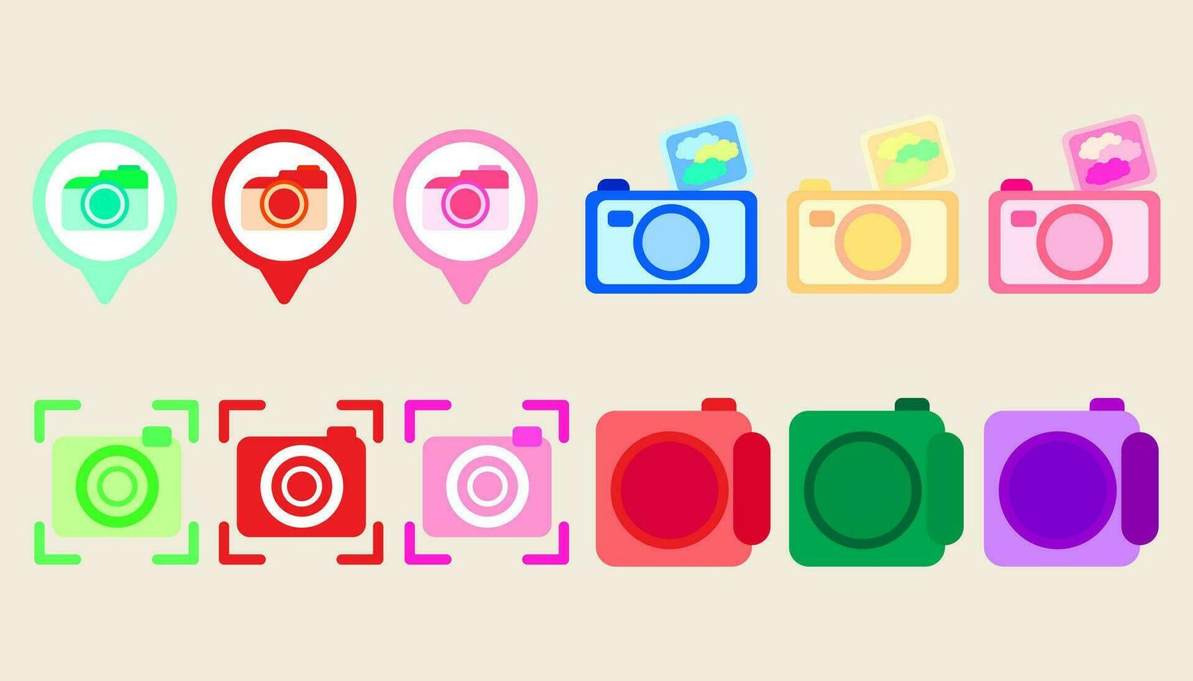 collezione telecamera icon.set di telecamera per design opera vettore