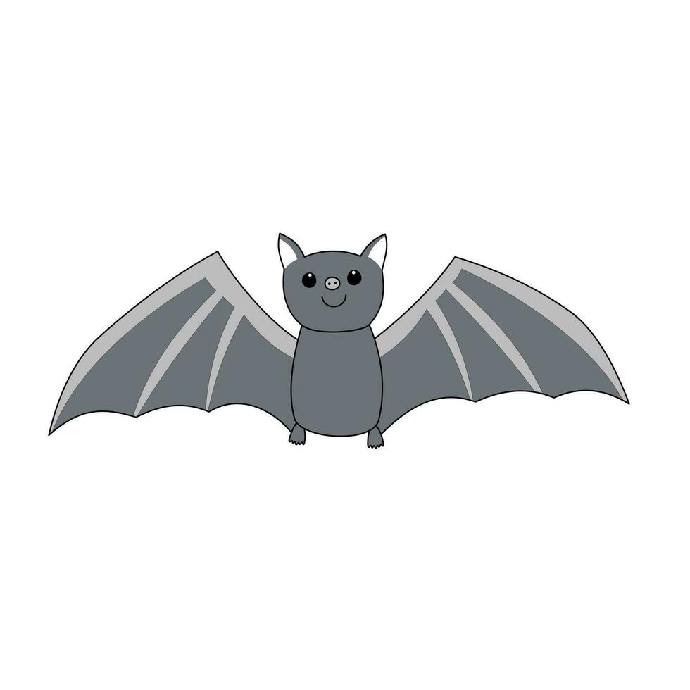 un' pipistrello nel carino Halloween cartone animato tema vettore isolato su bianca sfondo