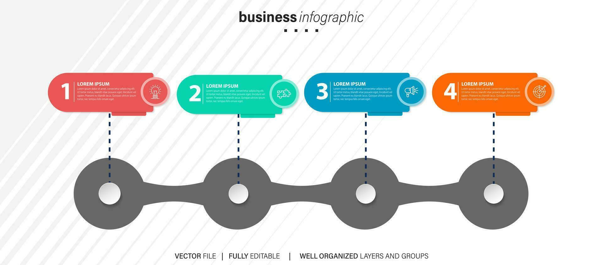 attività commerciale Infografica modello design icone 4 opzioni o passaggi vettore