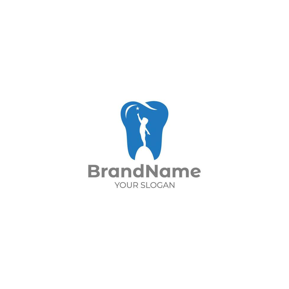pediatrico dentista logo design vettore