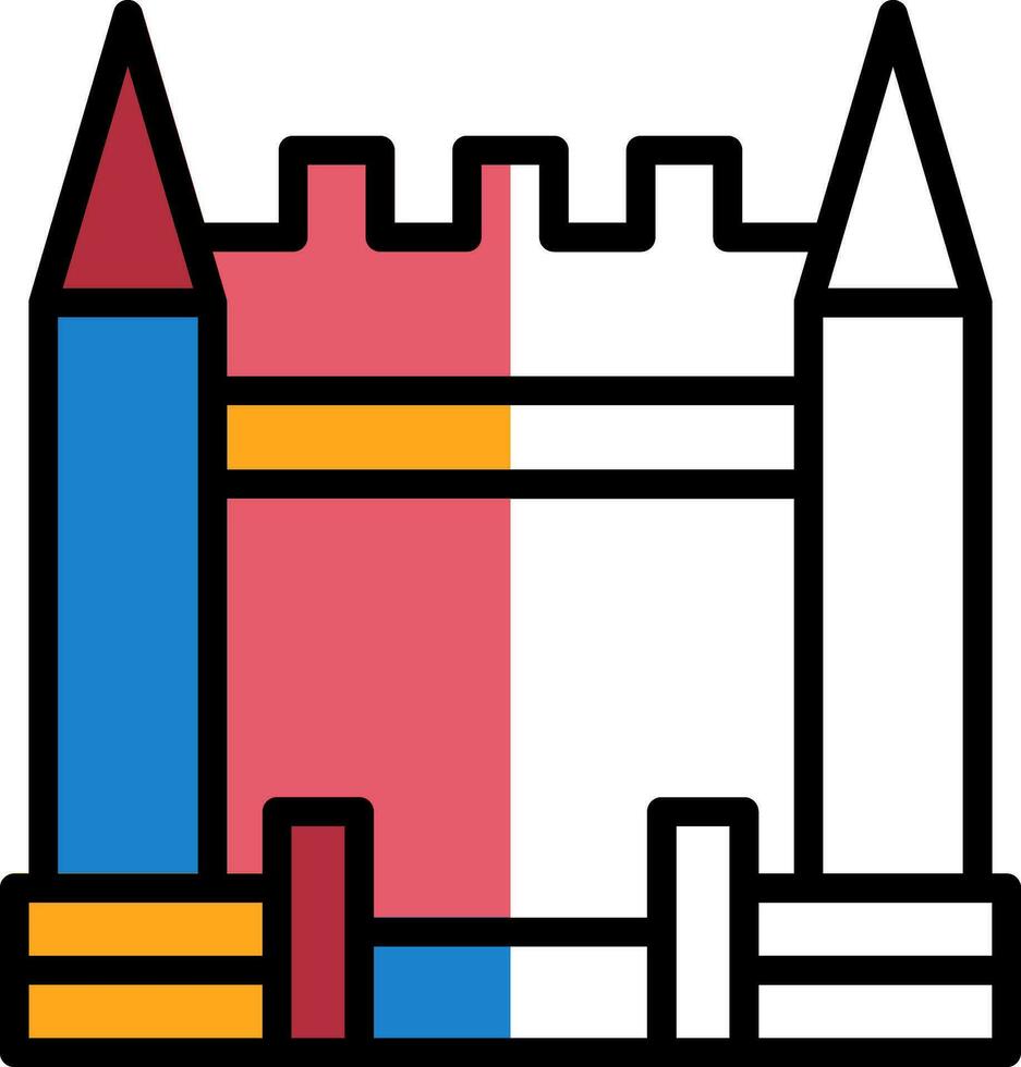 gonfiabile castello vettore icona design