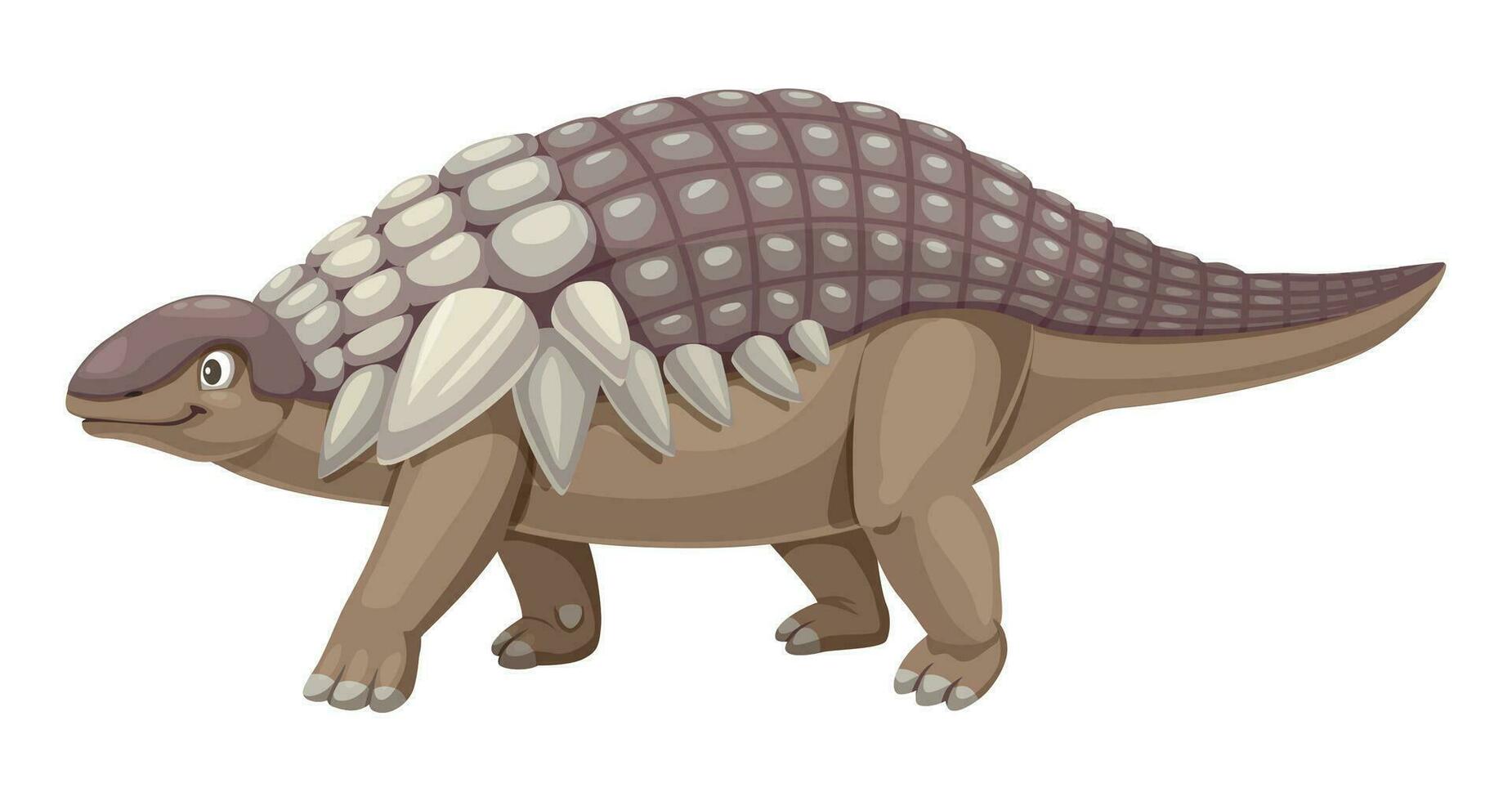 panoplosaurus dinosauro divertente cartone animato personaggio vettore