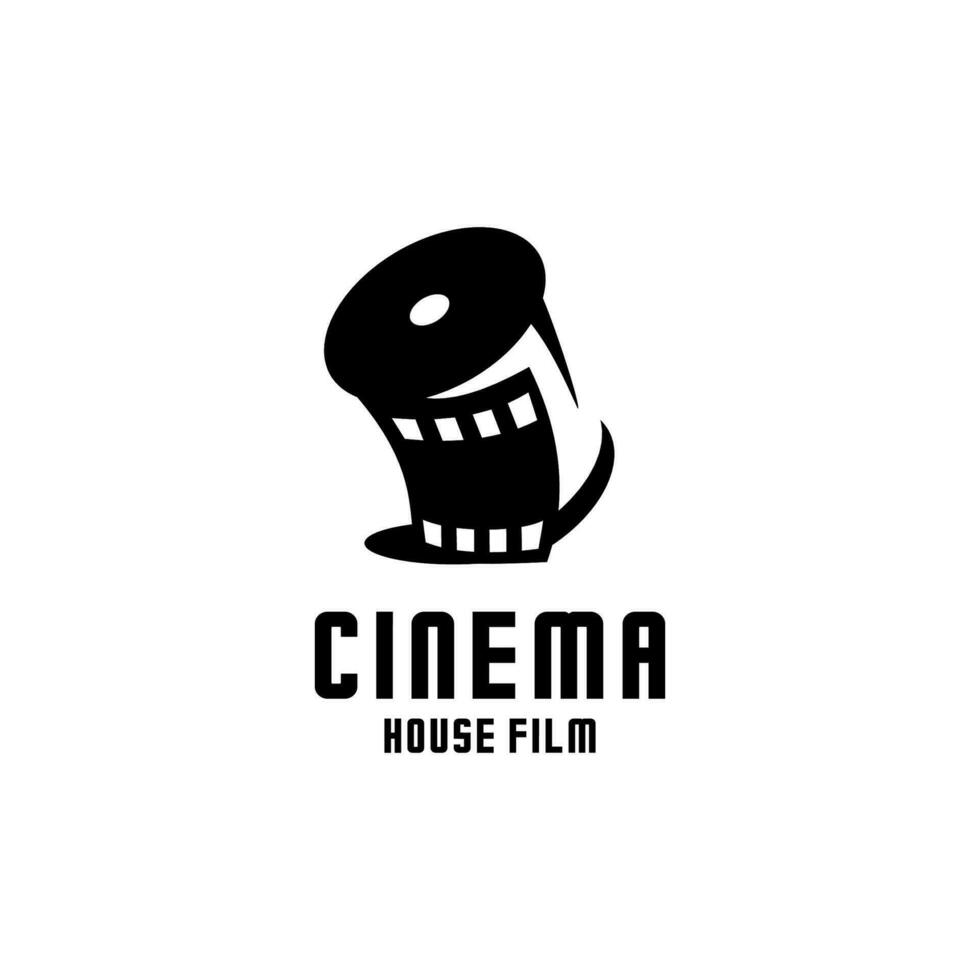 cinema logo vettore, rotolo film vettore su bianca sfondo