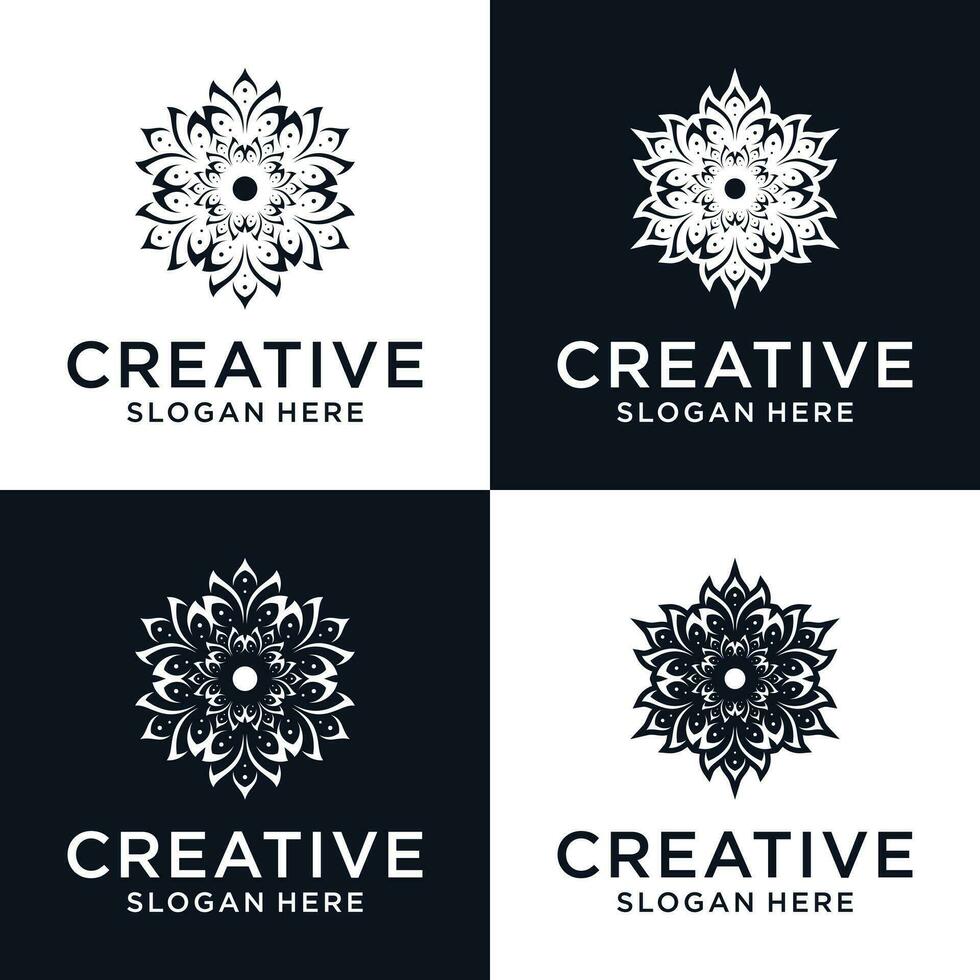 impostato floreale ornamento bellezza logo design astratto vettore