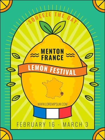 Vettore sveglio di festival del limone Francia di Menton