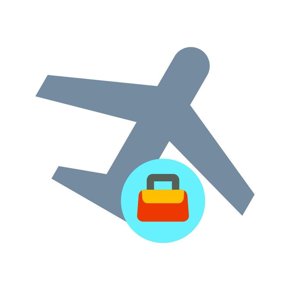 attività commerciale viaggio icona, valigia e aereo, attività commerciale viaggio icona per ragnatela e mobile app, vettore illustrazione su bianca sfondo