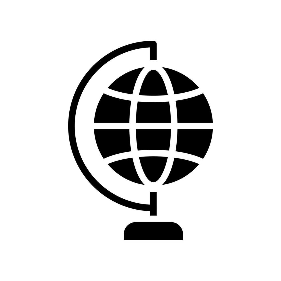 globo icona, globale, internazionale, terra. isolato su bianca sfondo modificabile. vettore