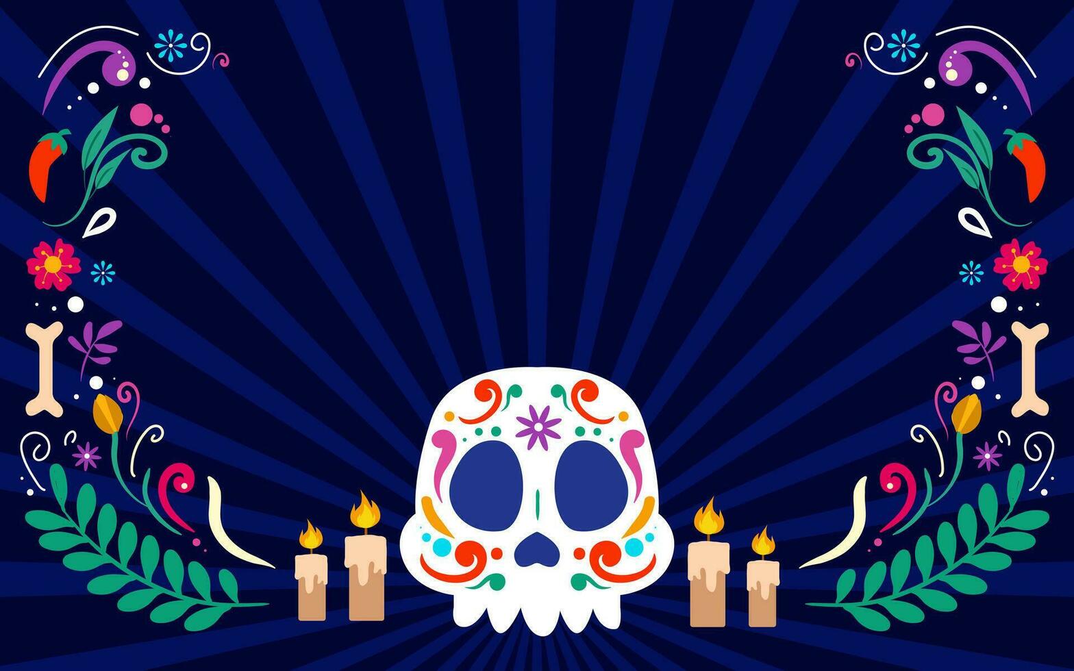 contento dia de muertos sfondo vettore