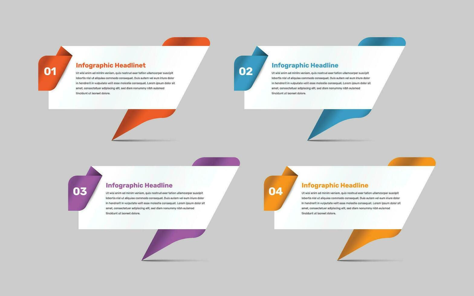 processi o passaggi Infografica modello con testo bolla forma e numero vettore