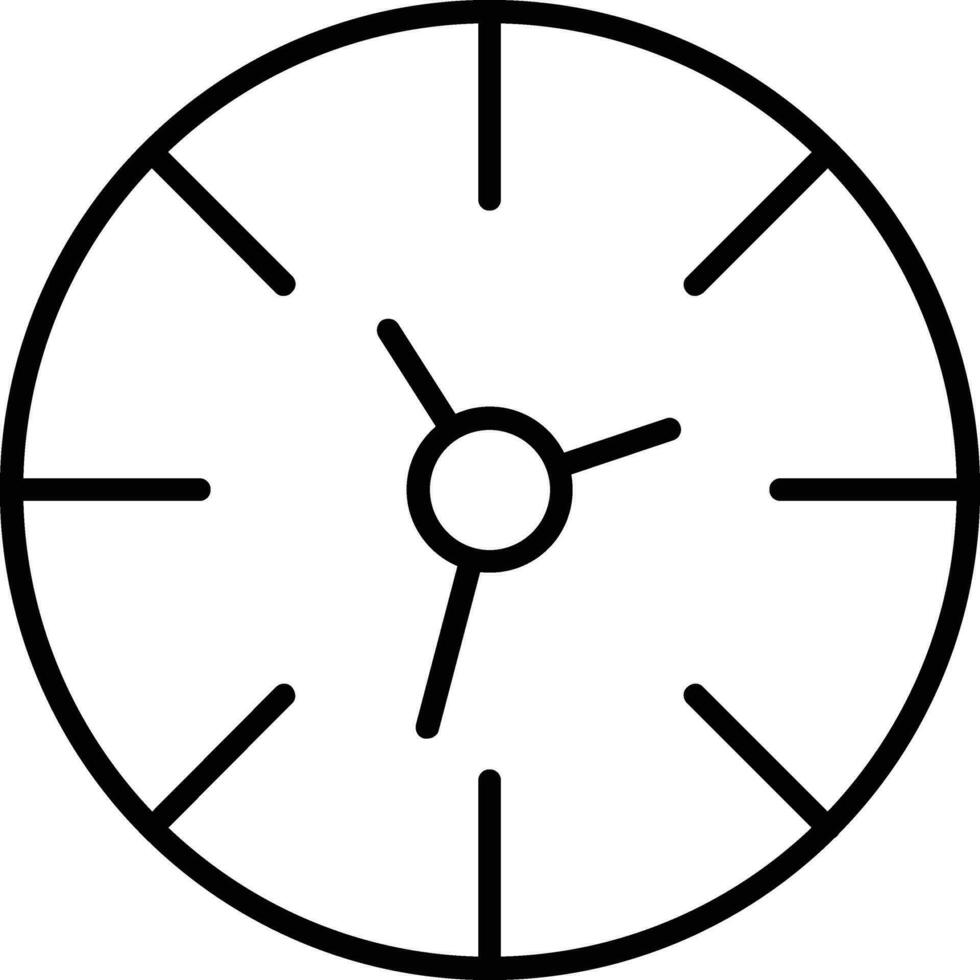 icona della linea dell'orologio da parete vettore