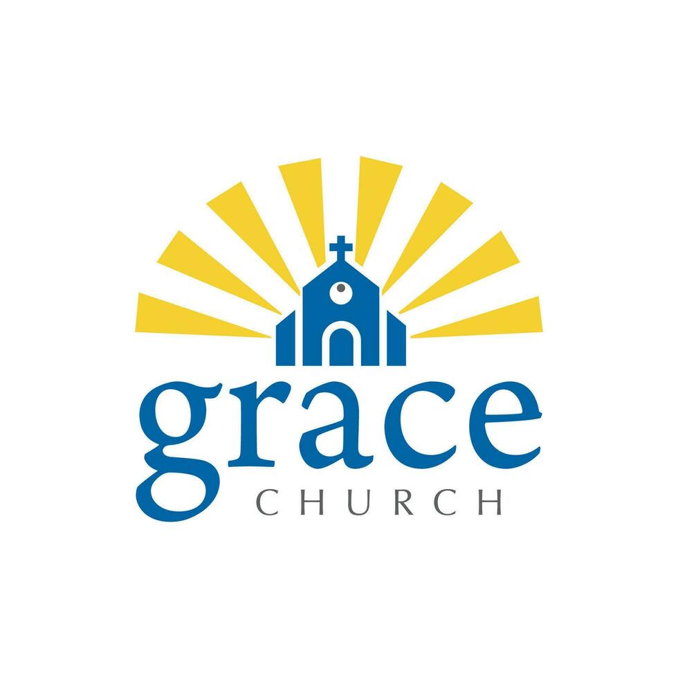 grazia Chiesa logo design per chruch uso, creativo chruch logo vettore